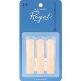D'Addario RCB0325 Rico Royal Sib (Bb) Klarnet Kamışı No: 2.5 (Orta Seviye/Eğitim) - 3'lü Paket | Fransız Kesim (Filed),