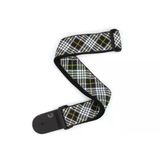 Daddarıo T20w1503 Gitar Askısı Dokuma Tartan Bk & Wt Daddario, T20w1503, Gitar Askısı, Nylon Woven Guıtar Strap, Black, White, Yellow Tartan, Leather End, Width: 2", Length: 35" - 59.5"