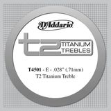D'Addario T4501 Klasik Gitar Tek Tel, T2 Serisi, Titanium Trebles,