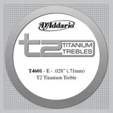 D'addario T4601 T2 Series Klasik Gitar Tek Teli - 1. Tel Mi/E (Aksesuar) | Titanium Tiz Tel Teknolojisi, Parlak Ve Modern Ton Karakteri, Üstün Projeksiyon Ve Pürüzsüz Hissiyat