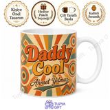 Daddy Cool Yazılı Retro Tasarım Kupa Bardak Babalar Günü Hediyesi