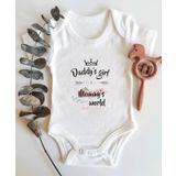 Daddy's Girl Mommy's World Yazılı Kısa Kol Organik Bebek Body