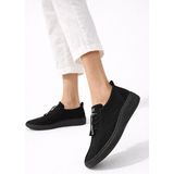 Dadwolf Comfort Sneaker Yumuşak Akıllı Bağcıklı Memory Taban Günlük Kaymaz Hafif Yürüyüş Ayakkabısı - Siyah