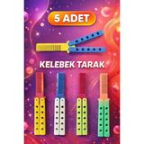 Dae 5 Adet Renkli Kıpır Bıçak Tarak Modelli Kelebek Stilinde Oyuncak Sallama Stresoyuncağı