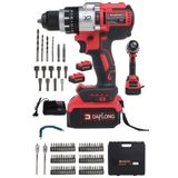 Daflong 21V 3000 Mah 13 Mm Kömürsüz 84 Parça Hediyeli 10 Pilli Şarjlı Matkap