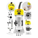 Daflong 6 Kademe Devir Ayarlı Formika Traşlama Freze Makinesi 6 Mm + 12 Adet Uç Hediye-Sarı