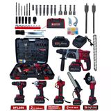 Daflong Dfl286 Profesyonel Akülü 6Lı Set - 80Nm Şarjlı Vidalama + Devir Ayarlı Taşlama + 600Nm Torklu Somun Sıkma + Kırıcı Delici Hilti + D