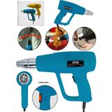 Daflong ITL-39M Darbeye Dayanıklı Bakır Sargılı Rezistans 2 Kademeli Sıcak Hava Tabancası Isı Makina-Mavi