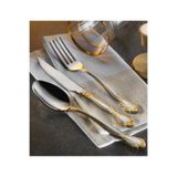 Dafne Gold 84 Parça Kutulu Çatal Kaşık Bıçak Takımı 304 Kalite 3 mm Premium Set Gerçek Altın 18/10