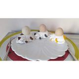 Dafniart 2 Li Kedi Şeklinde Yumurtalık Mumluk Çok Renkli Gri