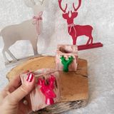 Dafniart 2 Li Yılbaşı Dekor Geyik Mumluk Kalemlik 8 * 9 Yeşil,Kırmızı Yeşil,Kırmızı 8 * 9