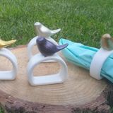 Dafniart 4 adet Sedefli Kuşlu Peçete Halkası 6-7 cm Çok Renkli Çok Renkli 6-7 cm