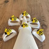 Dafniart 6 Lı Arı Dekorlu El Yapımı Peçete Yüzüğü Halkası Sofra Dekoru Arı Şeklinde Mutfak Sunum Dekoru 3-4 cm Çok Renkli Çok Renkli 3-4 cm