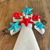 Dafniart 6 Lı Denizatı Ve Denizyıldızı Dekorlu El Yapımı Peçete Yüzüğü Halkası Sofra Dekoru Marin Temalı Mutfak Sunum Dekoru 4-5 cm Çok Renkli Çok Renkli 4-5 cm