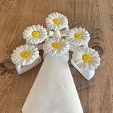 Dafniart 6 Lı Papatya Dekorlu El Yapımı Peçete Yüzüğü Halkası Sofra Dekoru Papatya Şeklinde Mutfak Sunum Dekoru 4-5 cm Çok Renkli Çok Renkli 4-5 cm