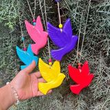 Dafniart Rengarenk Kuş Balkon Bahçe Duvar Süsü Kuşlu Dekor 10 cm Çok Renkli SARI 10 cm