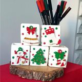Dafniart Yılbaşı Yeniyıl Hediyelik Kalemlik/Saksı 8_9 cm Kırmızı Çorap modelli Kalemlik 8_9 cm