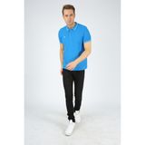 Dafron Sport Polo Çizgili Yaka Saks Erkek T-shirt
