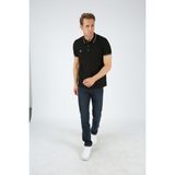 Dafron Sport Polo Çizgili Yaka Siyah Erkek T-shirt
