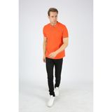 Dafron Sport Polo Çizgili Yaka Turuncu Erkek T-shirt