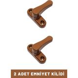 Dafs Kahverengi Pvc Pimapen Pencere Cam Balkon Kapısı Güvenli Emniyet Kilidi Çocuk Kilidi 2 Adet