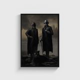 Daft Punk x The Weeknd: Starboy İkonik Portre Tablosu Tablo Çerçeveli Poster Duvar Dekorasyonu - 30 x 40 - Siyah Çerçeveli