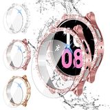 Dafuz 【3+3 Paket】Galaxy Watch 5/Galaxy Watch 4 Ekran Koruyucu 40 mm için Bling Elmas Kılıf, Buğu Önleyici Temperli Cam Koruyucu Film ve Sert PC Kapak Tamponu, Samsung Watch 5/4 Kadınlar için Akıllı Saat