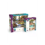 Dağ Evi Ve Güne Merhaba İkili Set - 1000 + 500 Parça İkili Puzzle Seti