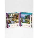Dağ Evi Ve Kuğu Gölü İkili Set - 1000 + 500 Parça İkili Puzzle Seti