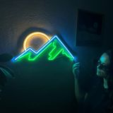Dağ Neon Duvar Sanatı, Dağ Neon Duvar Dekoru, LED Dağ Tabelası, Yükselen Güneş Neon Duvar Tabelası, Manzara Neon Işıkları, Dağ Gün Batımı Neon Tabelası, Oda için Neon Tabelalar (Uzaktan Kumandalı)