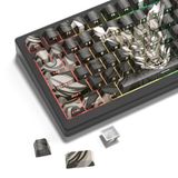 dagalagoo PBT keycap,Yan Baskılı keycaps yüzde 60,Açık Bej Ejderha,Kiraz Profili Klavye keycap,Shine Through keycap for Mechanical Gaming Keyboards(130 Key,only keycaps)