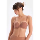 Dagi 1078KC Plumeria Straplez Yarı Dolgulu Kahverengi Sütyen