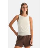 Dagi Beyaz Halter Yaka Basic Modal Atlet - XS
