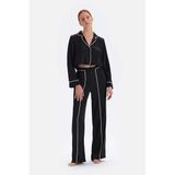 Dagi Biye Detayli BRIDE SATEN Pijama TAKIM Siyah, SY, 40