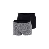 Dagi Boxer, 2'li Desenli Pamuk, Beden, M, 5210, Siyah, erkek