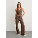 Dagi Cepli Bol Paça Spor Pantolon, L, 26SW15506BB, Kahverengi, Kadın