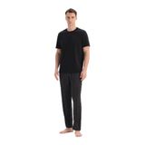 Dagi Çizgili Penye Modal Pijama Altı, L, Çizgili Penye Modal Pantolon, Siyah, erkek