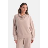 Dagi Dökümlü Yaka Sweatshirt, M, 26SW11501BB, Sütlü Kahve, kadın