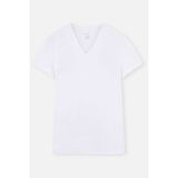 Dagi Erkek Beyaz V Yaka T-Shirt 2'li Nefes Alabilir Kumaş ile Gün Boyu Konfor