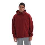Dagi Erkek Cep Detaylı Kapüşonlu Sweatshirt, Pamuklu, Örme, Bordo, S