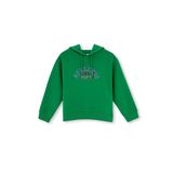 Dagi Erkek Çocuk Kapüşonlu Slogan Baskılı Unisex Sweatshirt, Pamuklu, Örme, Yeşil, 3-4
