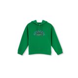Dagi Erkek Çocuk Kapüşonlu Slogan Baskılı Unisex Sweatshirt, Pamuklu, Örme, Yeşil, 5-6