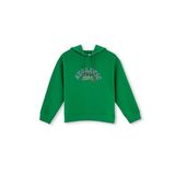 Dagi Erkek Çocuk Kapüşonlu Slogan Baskılı Unisex Sweatshirt, Pamuklu, Örme, Yeşil, 7-8