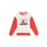 Dagi Erkek Çocuk Mickey Mouse Baskı Detaylı Unisex Sweatshirt, Pamuklu, Örme, Ekru, 3-4