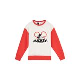 Dagi Erkek Çocuk Mickey Mouse Baskı Detaylı Unisex Sweatshirt, Pamuklu, Örme, Ekru, 5-6