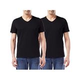 Dagi Erkek D1040 V Yaka T-Shırt 2'li, Pamuklu, Siyah, 2XL
