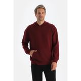 Dagi Erkek Erkek Modal Kapişonlu Sweatshirt, Örme, Bordo, M