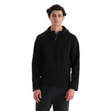 Dagi Erkek Fermuar Yaka Kapşonlu Termal Sweatshirt, Örme, Siyah, L, 366