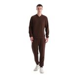 Dagi Erkek Jogger Paça Scuba Pantolon, Modal, Koyu Kahve, M