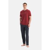 Dagi Erkek Pijama Takımı, Bordo, Kısa Kollu, L Beden